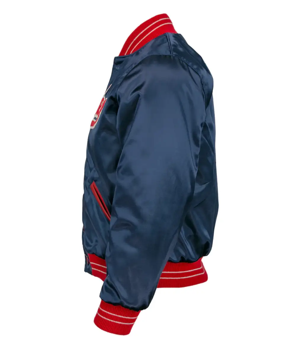 Philadelphia Phillies Ebbets 1937 Authentic Satin Navy Varsity Jacket 2