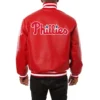 Philadelphia Phillies Full Real Full Leather Varsity Jacket -Red 1