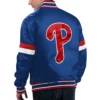 Philadelphia Phillies Home Game Blue Satin Varsity Blue Jacket 1