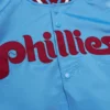 Philadelphia Phillies Lightweight Satin Full-Snap Full-Snap Satin Varsity Jacket – Blue 2