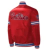 Philadelphia Phillies Midfield Full-Snap Satin Varsity Jacket – Red 1