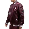 Philadelphia Phillies Old English Full-Snap Satin Varsity Maroon Jacket 3