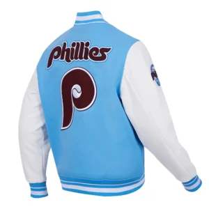 Philadelphia Phillies Retro Classic Blue & White Varsity Jacket 1