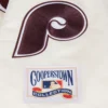 Philadelphia Phillies Retro Classic Full-Snap Satin Varsity White Jacket 7
