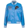 Philadelphia Phillies Retro Classic Women’s Full-Snap Satin Varsity Blue Jacket