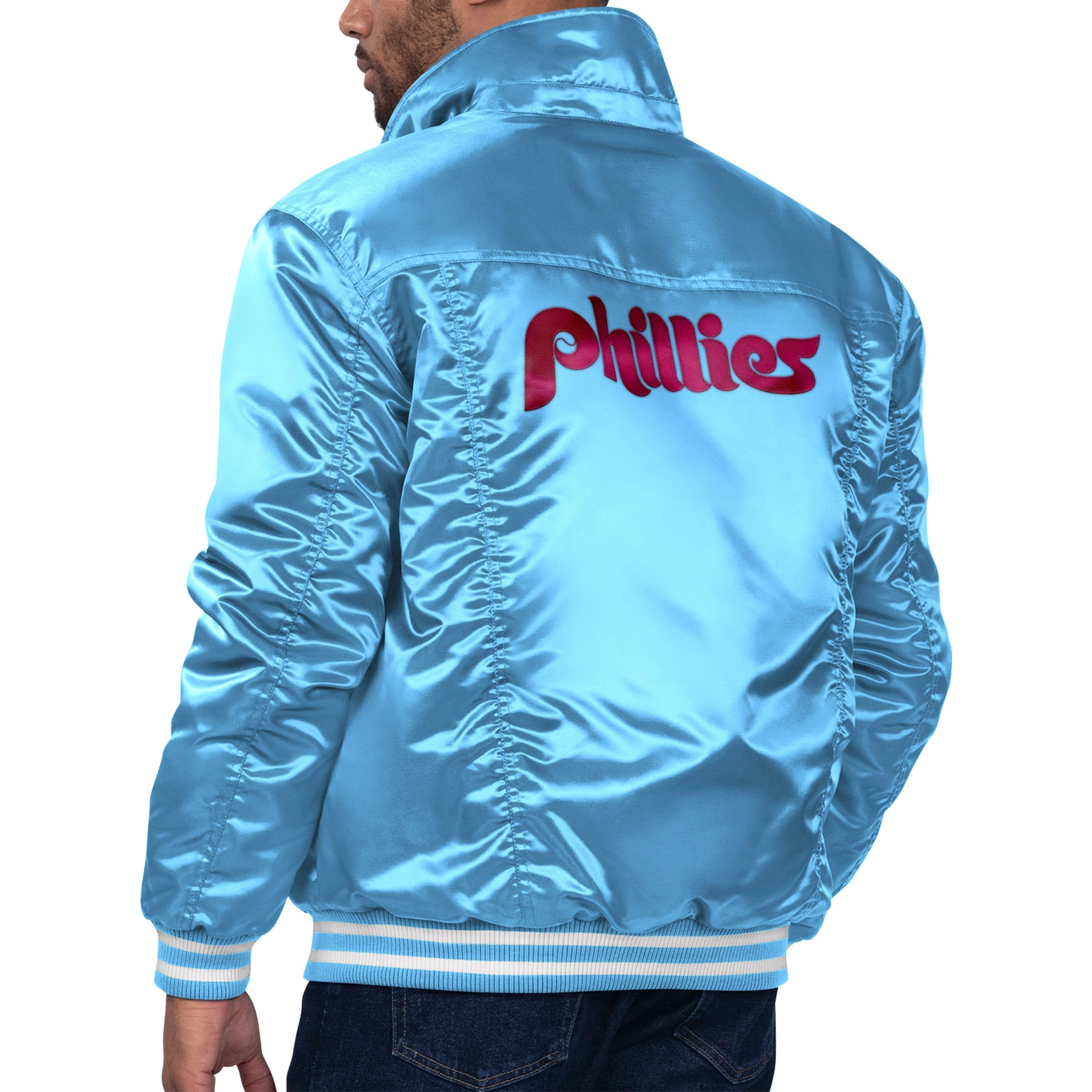 Philadelphia Phillies Satin Trucker Jacket – Blue 1