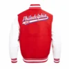 Philadelphia Phillies Script Tail RedWhite Wool & Leather Varsity Jacket 1
