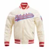Philadelphia Phillies Script Tail White Satin Varsity Jacket