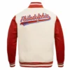 Philadelphia Phillies Script Tail WhiteRed Wool & Leather Varsity Jacket 1