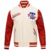 Philadelphia Phillies Script Tail WhiteRed Wool & Leather Varsity Jacket