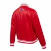 Philadelphia Phillies Script Tail Women’s Red Satin Varsity Jacket 3