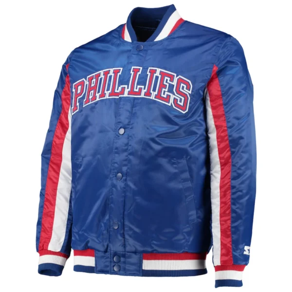 Philadelphia Phillies The Ace Satin Varsity Blue Jacket