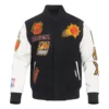 Phoenix Suns Animal Print Wool & Leather Varsity Black and White Jacket