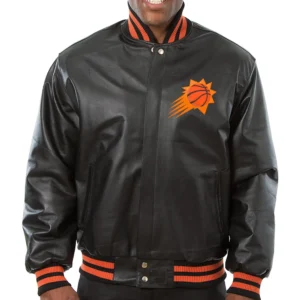 Phoenix Suns Black Full Leather Varsity Jacket