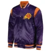Phoenix Suns Force Play Purple Satin Varsity Jacket