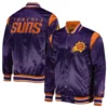Phoenix Suns Force Play Purple Satin Varsity Jacket 3