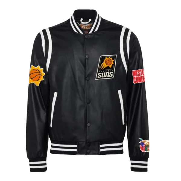 Phoenix Suns Full Leather Black Varsity Jacket