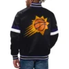 Phoenix Suns Home Game Satin Varsity Black Jacket 1