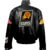 Phoenix Suns Logo Full Black Leather Varsity Jacket 1