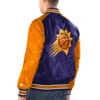 Phoenix Suns Renegade OrangePurple Satin Varsity Jacket 1