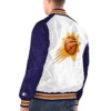 Phoenix Suns Renegade Satin Varsity White Purple Jacket 1
