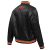Phoenix Suns Script Tail Women’s Full-Snap Black Satin Varsity Jacket 3