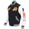 Phoenix Suns Script Tail Wool & Leather Varsity Jacket Black and White 1