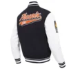 Phoenix Suns Script Tail Wool & Leather Varsity Jacket Black and White 3
