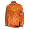 Phoenix Suns Slider Full-Snap Orange Satin Varsity Jacket