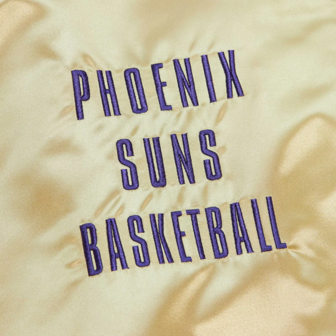 Phoenix Suns Team OG 2.0 Satin Full-Zip Vintage Logo Varsity Gold Jacket 2
