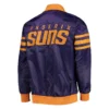 Phoenix Suns The Captain II Purple Satin Varsity Jacket 1