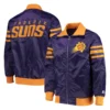 Phoenix Suns The Captain II Purple Satin Varsity Jacket 3