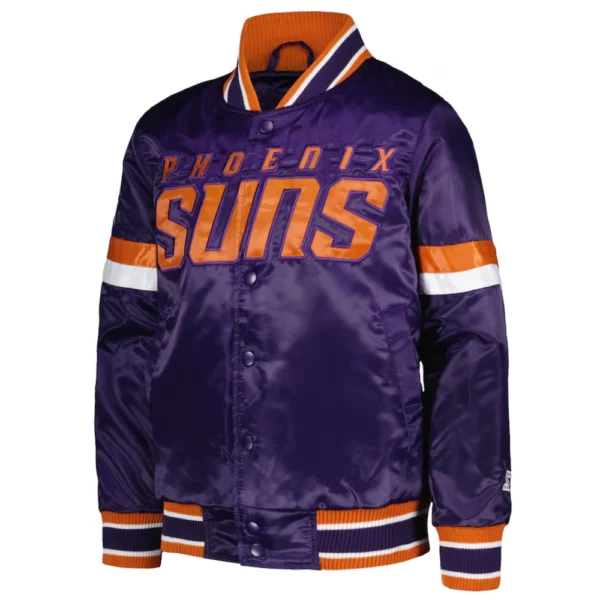 Phoenix Suns Youth Home Game Satin Varsity Purple Jacket