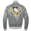 Pittsburgh Penguins Grey Varsity Jacket 1