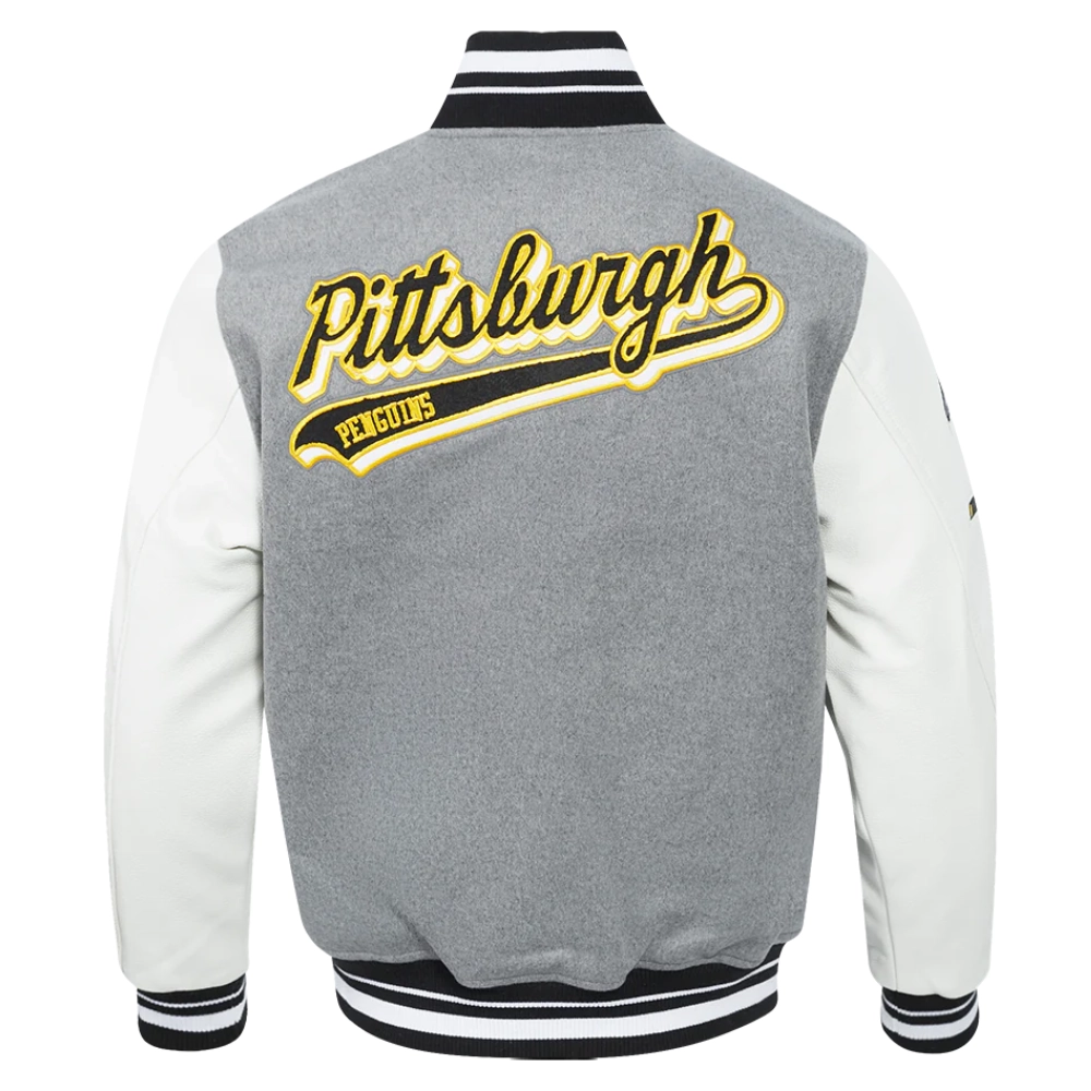 Pittsburgh Penguins Wool Varsity Grey Jacket 1