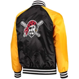 Pittsburgh Pirates Lead Off Full-Snap Satin Blackyellow Varsity Jacket 1