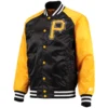 Pittsburgh Pirates Lead Off Full-Snap Satin Blackyellow Varsity Jacket