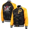 Pittsburgh Pirates Lead Off Full-Snap Satin Blackyellow Varsity Jacket 3