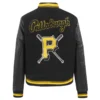 Pittsburgh Pirates Mashup Black Wool Varsity Jacket For Women's