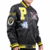 Pittsburgh Pirates Mashup Full-Snap Black Varsity Satin Jacket For Men's
