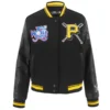 Pittsburgh Pirates Mashup Women’s Black Wool & Leather Varsity Jacket
