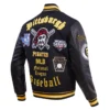 Pittsburgh Pirates Old English Black Wool & Leather Varsity Jacket 1