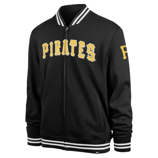 Pittsburgh Pirates Pack Pro Camden Full-Zip Track Varsity Black Jacket
