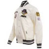 Pittsburgh Pirates Retro Classic Full-Snap White Satin Varsity Jacket 2