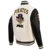 Pittsburgh Pirates Retro Classic Rib White & Black Varsity Jacket 1