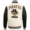 Pittsburgh Pirates Retro Classic Rib White & Black Varsity Jacket 3