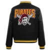 Pittsburgh Pirates Retro Classic Women’s Black Wool & Leather Varsity Jacket 1
