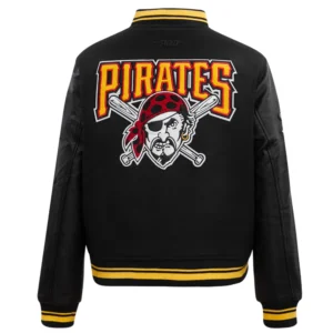 Pittsburgh Pirates Retro Classic Women’s Black Wool & Leather Varsity Jacket 1