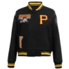 Pittsburgh Pirates Retro Classic Women’s Black Wool & Leather Varsity Jacket