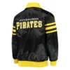 Pittsburgh Pirates The Captain II Satin Varsity Black Jacket 1